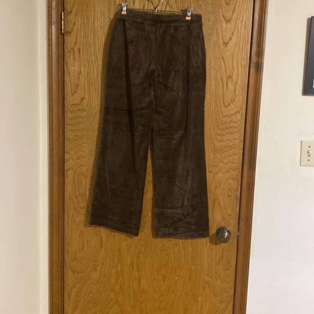 Tangerine 90’s Vintage brown velour lounge pants size PM super soft and cozy - Picture 2 of 5